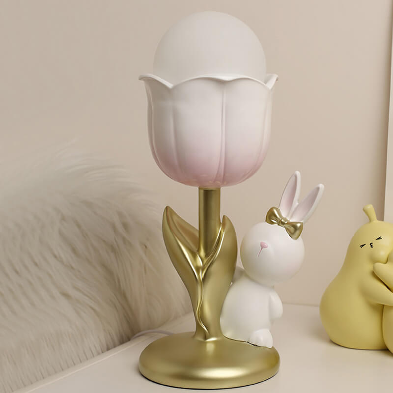 Tulip Rabbit Resin Table Lamp - LAMP - DINIBLO 