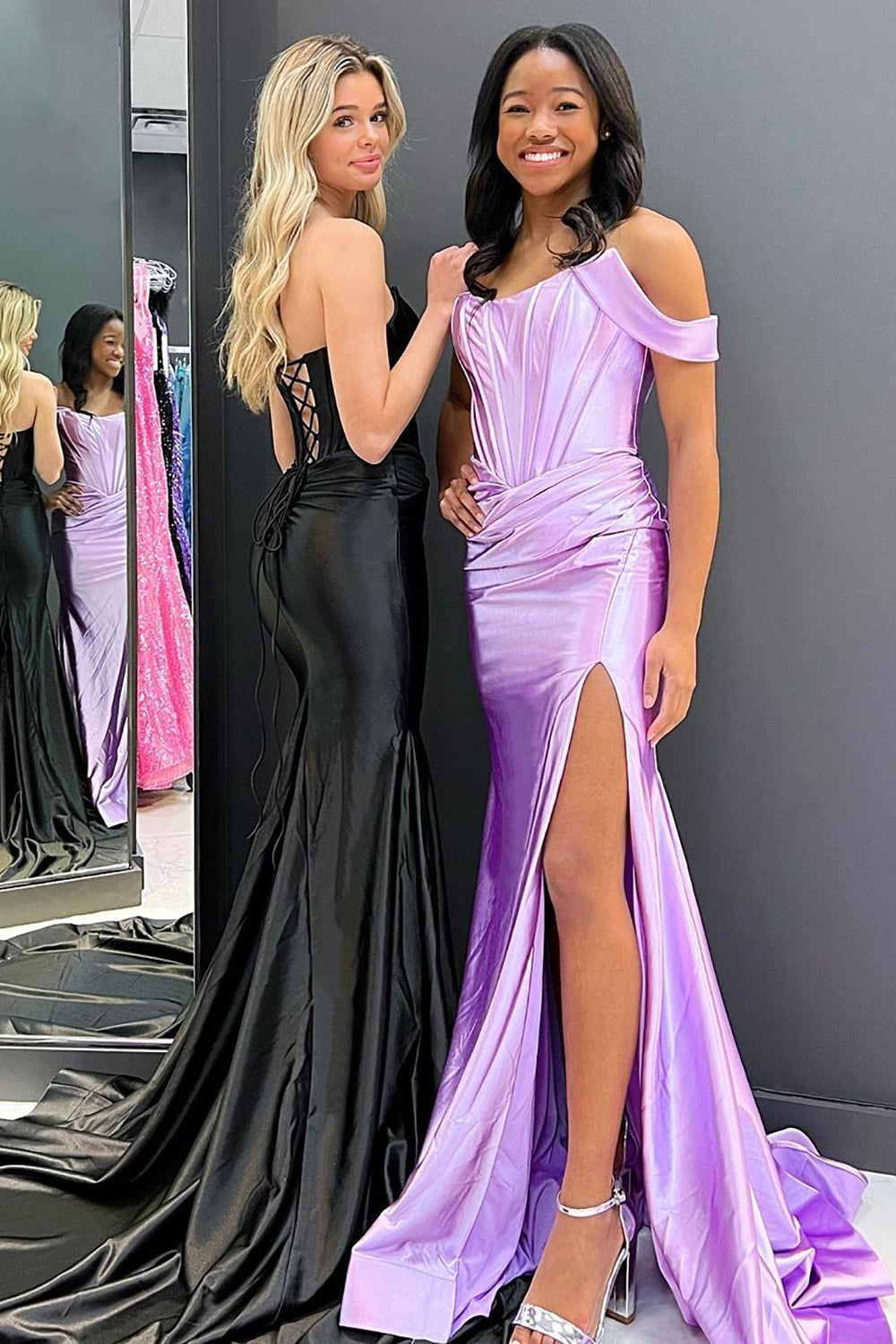 Georgia |Mermaid Off the Shoulder Corset Prom Dress with Slit - Prom Dress - DINIBLO 