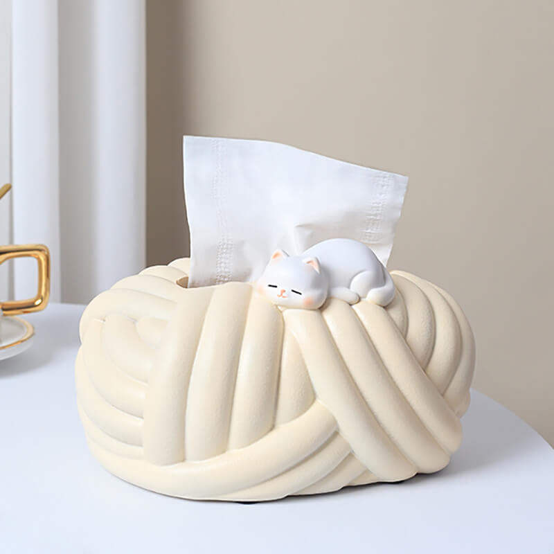 Wool Ball Ceramic Tissue Box - Tissue Box - DINIBLO 