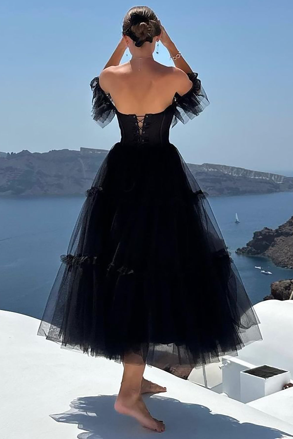 Katalina |A-Line Corset Ruffled Tulle Prom Dress - Prom Dresses - DINIBLO 