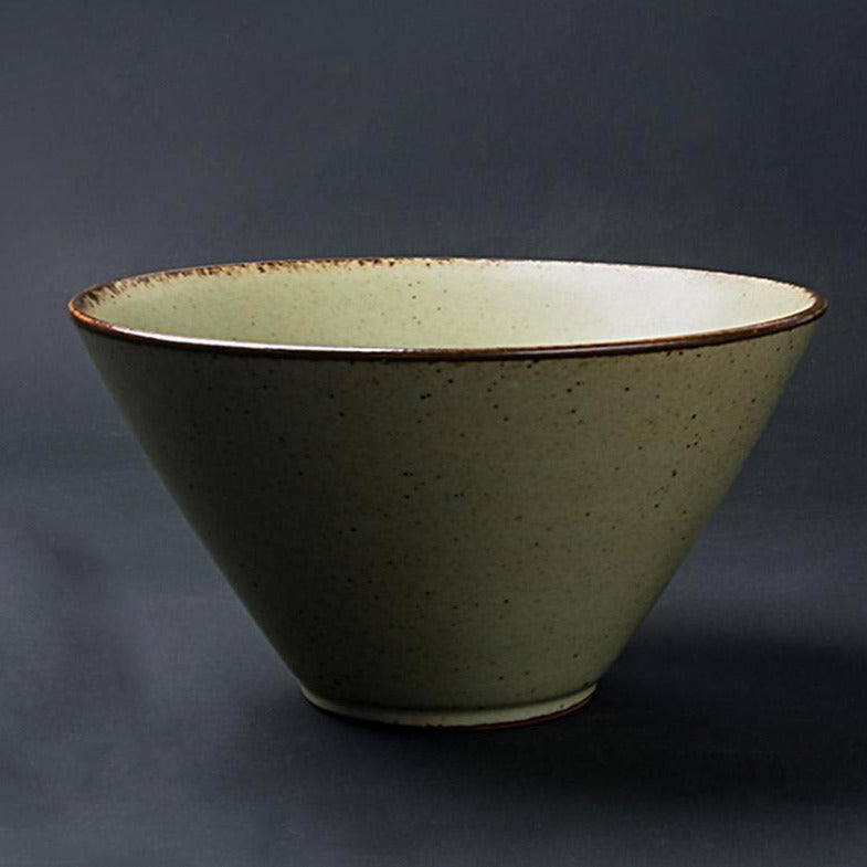 Light Green Stoneware Fruit Bowl With Tiny Base - Home Decor > Storage Containers > Cups & Bowls & Spoons - DINIBLO 