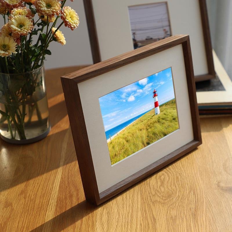 6'' x  8'' Rectangular Nut Brown Wood Picture Frames - Home Decor > Home Accessories > Picture Frames - DINIBLO 