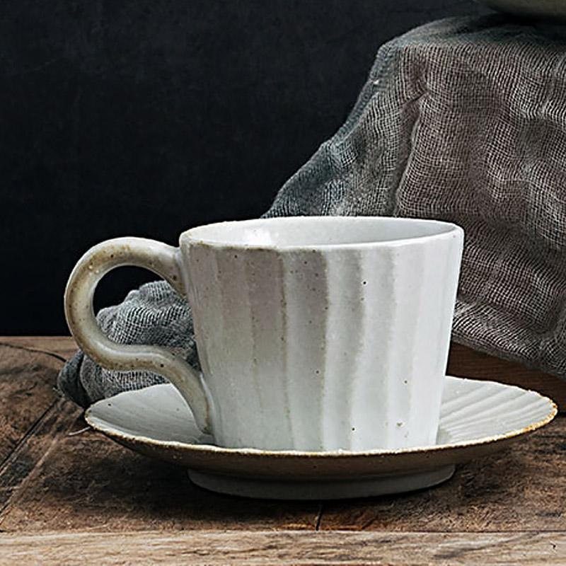 Lightly Splattered White Stoneware Cup With Spoon - Home Decor > Storage Containers > Cups & Bowls & Spoons - DINIBLO 