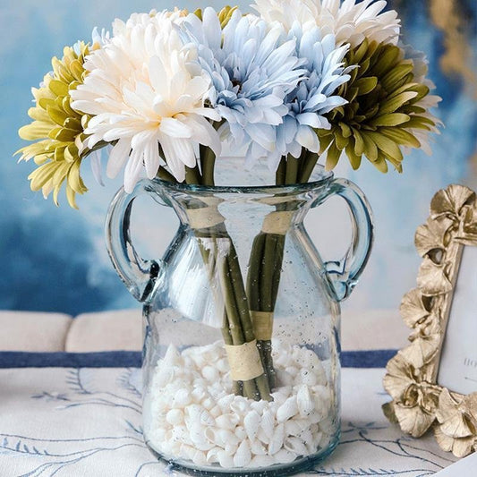 Kettle Type Blue Glass Vases Decorative Flower Vases - Home Decor > Home Accessories > Vases - DINIBLO 