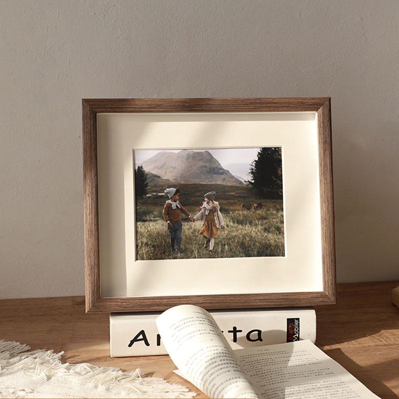 8'' Rectangular Wood Glass Picture Frames with Desktop Wall Hanging Decoration - Home Decor > Home Accessories > Picture Frames - DINIBLO 