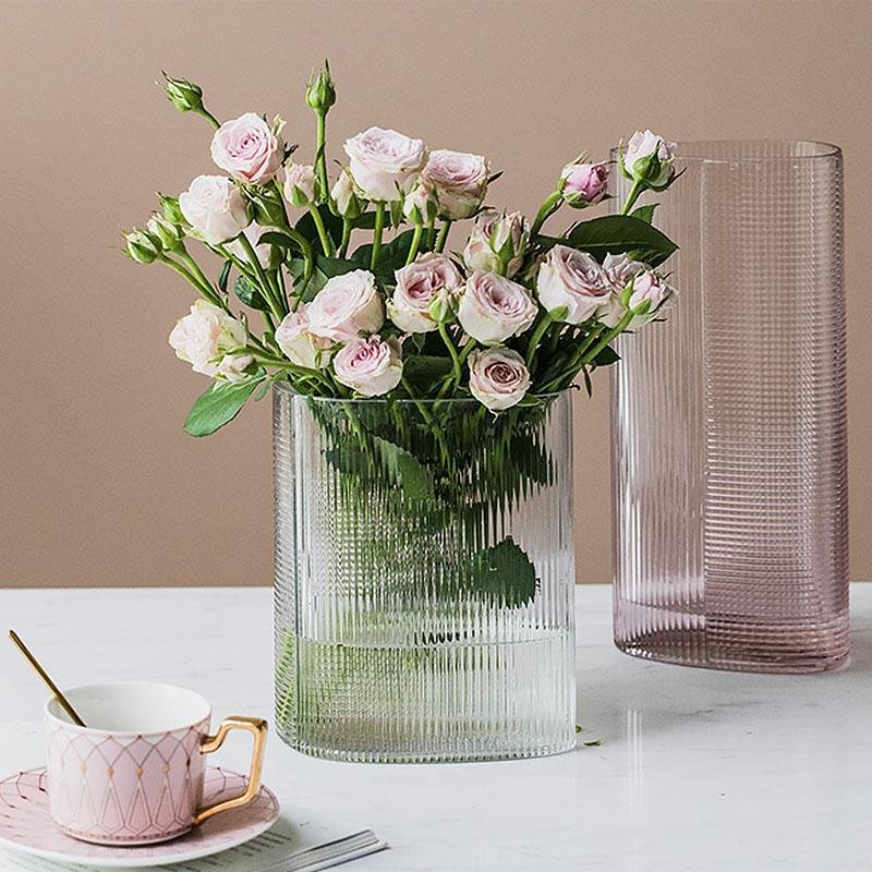 4-Piece Modern Nordic Style Cylinder Glass Vases Decorative Rose Flower Vases - Home Decor > Home Accessories > Vases - DINIBLO 