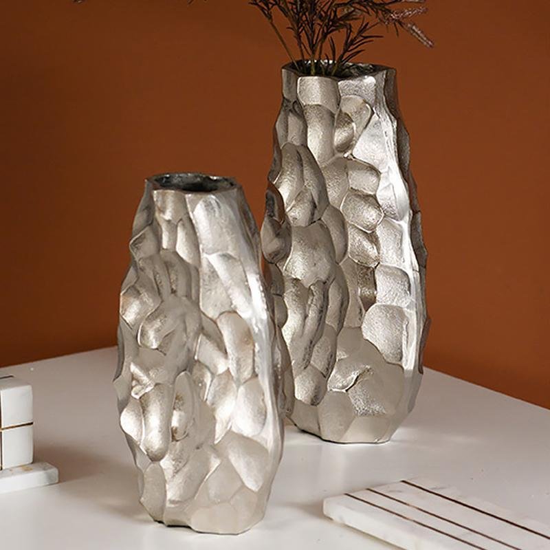 Irregular Shape Flower Vases Decorative Tabletop Silver Vases - Home Decor > Home Accessories > Vases - DINIBLO 