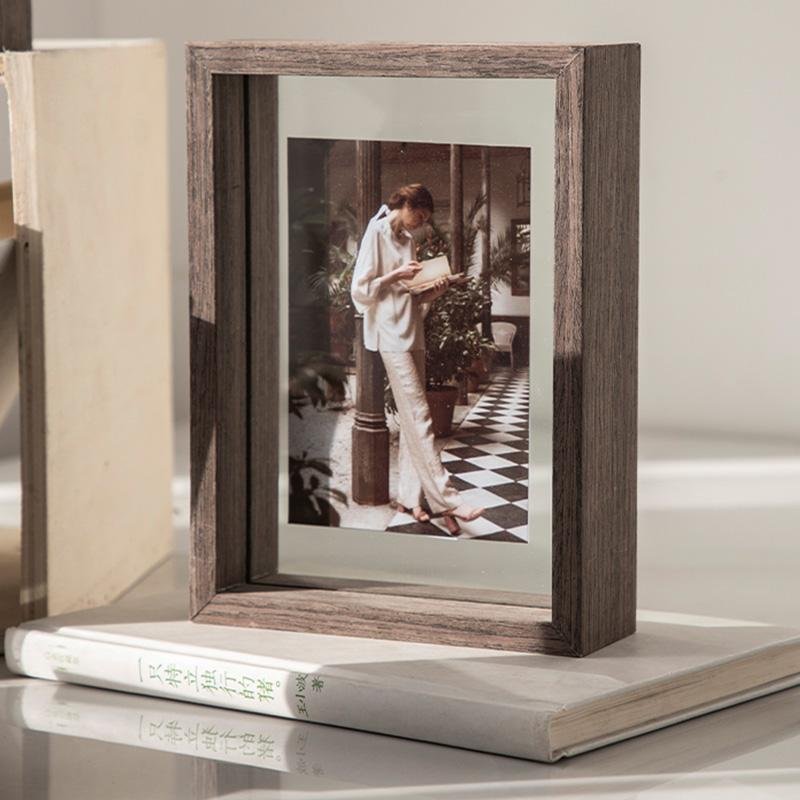 4'' x 6'' Rectangular Wooden Picture Frames with Desktop Wall Hanging Decoration - Home Decor > Home Accessories > Picture Frames - DINIBLO 