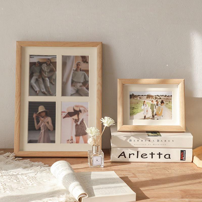 8'' Rectangular Wood Glass Picture Frames with Desktop Wall Hanging Decoration - Home Decor > Home Accessories > Picture Frames - DINIBLO 