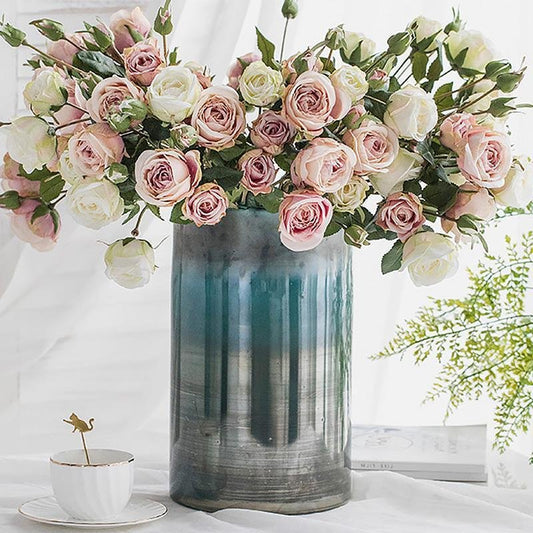 Vintage Texture Cylinder Glass Gradient Bud Flower Vases - Home Decor > Home Accessories > Vases - DINIBLO 