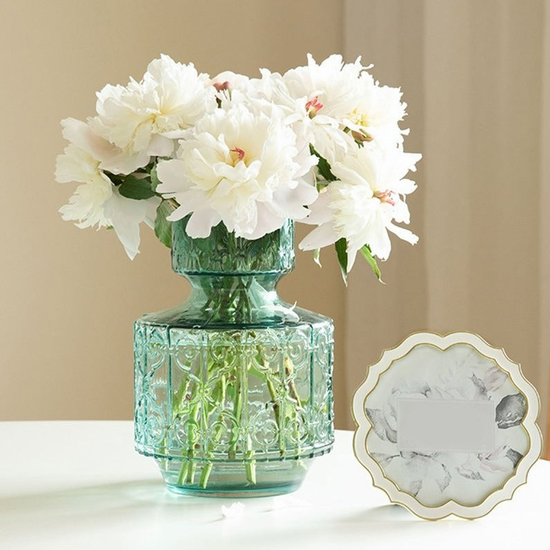 Retro Style Cylinder Blue Glass Flower Vases - Home Decor > Home Accessories > Vases - DINIBLO 