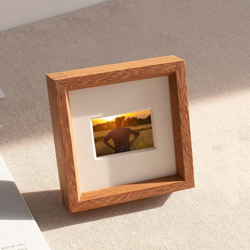 6'' Square Wood Picture Frames with Desktop Wall Hanging Decoration - Home Decor > Home Accessories > Picture Frames - DINIBLO 