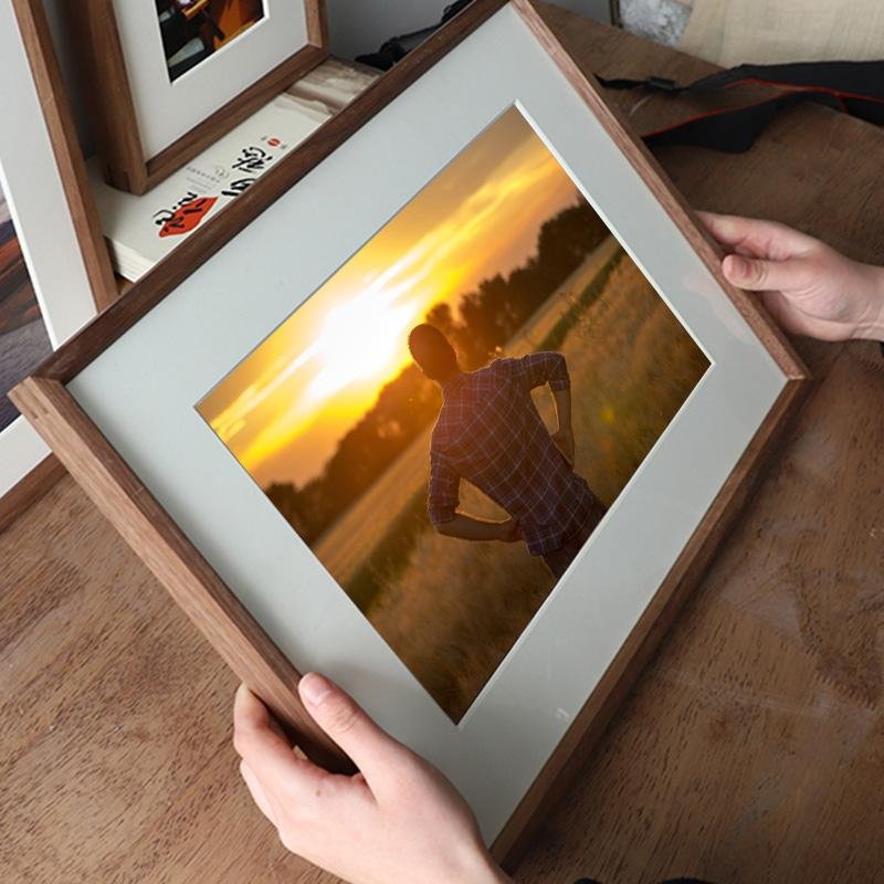 8'' x 12'' Rectangular Nut Brown Wood Picture Frames with Desktop Wall Hanging Decoration - Home Decor > Home Accessories > Picture Frames - DINIBLO 