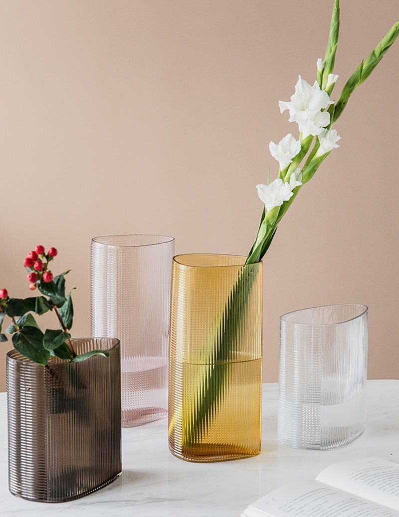 4-Piece Modern Nordic Style Cylinder Glass Vases Decorative Rose Flower Vases - Home Decor > Home Accessories > Vases - DINIBLO 