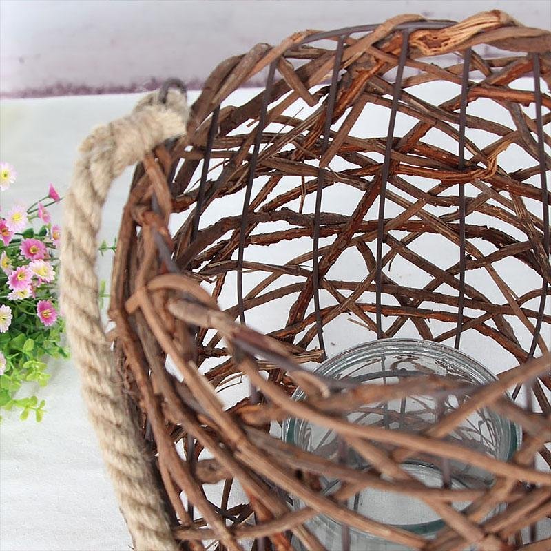 Rustic Globe Wicker Woven Floor Festival Lanterns - Home Decor > Candle holders & Lanterns > Lanterns - DINIBLO 