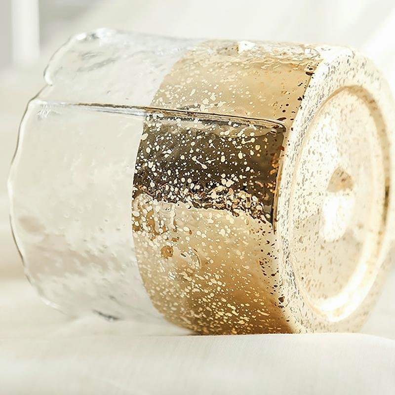 Cylinder Clear Glass Flower Vases with Gold Bottom - Home Decor > Home Accessories > Vases - DINIBLO 