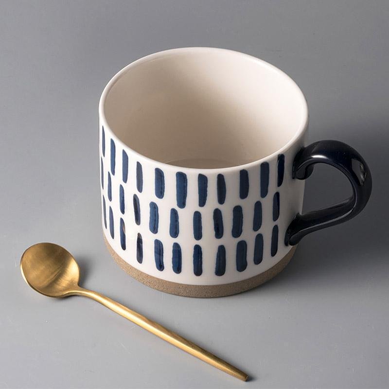 Cup And Lid Stoneware Teacup Coffee Cup Set - Kitchen > Drinkware > Mugs & Teacups - DINIBLO 