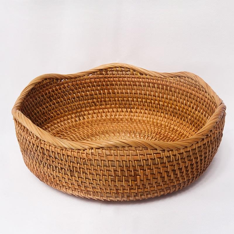 Round Wicker Woven Decorative Storage Trays - Organization > Storage Containers > Storage Trays - DINIBLO 