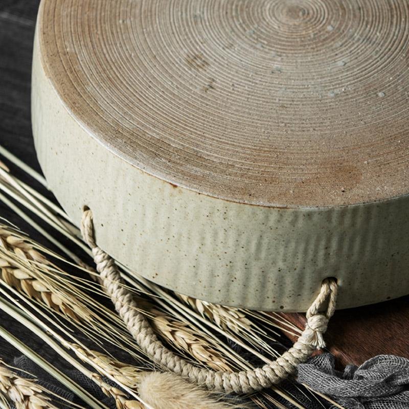 Stoneware Fruit Bread Serving Bowl with Rope Handle - Home Decor > Storage Containers > Cups & Bowls & Spoons - DINIBLO 