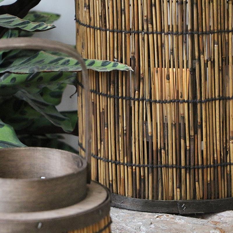 Cylinder Cone Cuboid Shaped Wicker Woven Lanterns with Single Handle - Home Decor > Candle holders & Lanterns > Lanterns - DINIBLO 