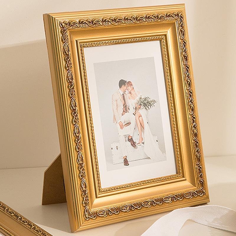 4''L x 6'' W Rectangular White Rose Gold Wood Picture Frames with Desktop Wall Hanging Decoration - Home Decor > Home Accessories > Picture Frames - DINIBLO 