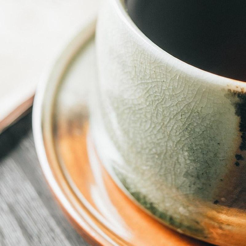 Rustic Stoneware Teacup With Swivel Handle - Home Decor > Storage Containers > Cups & Bowls & Spoons - DINIBLO 