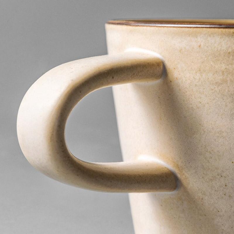 White Stoneware Mug Coffee Cup Teacup with Oval Rectangle Saucer - Home Decor > Storage Containers > Cups & Bowls & Spoons - DINIBLO 