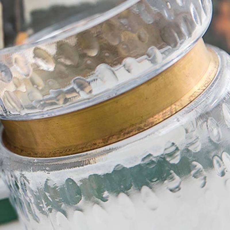 Cylinder Clear Glass Flower Vases with Gold Belt - Home Decor > Home Accessories > Vases - DINIBLO 