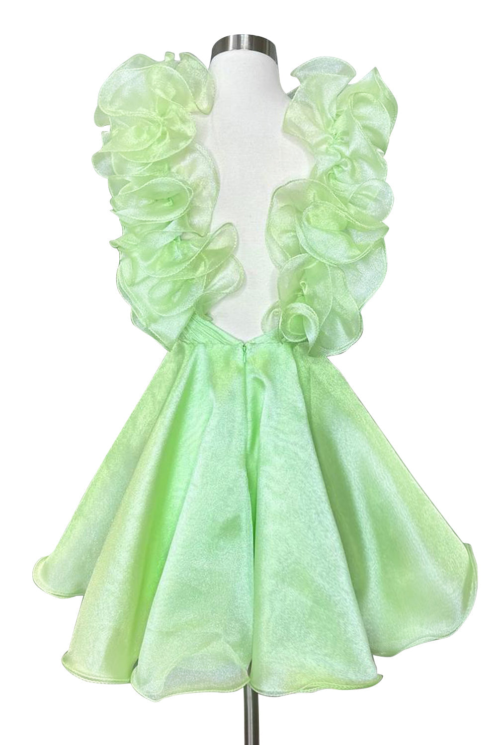 Nerissa |A Line Organza V Neck Homecoming Dress - Homecoming Dress - DINIBLO 