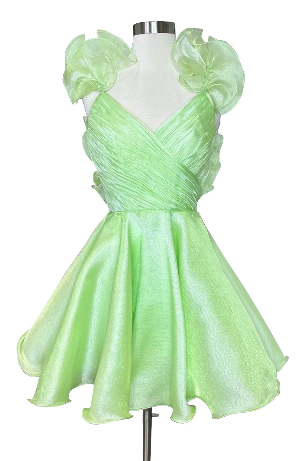 Nerissa |A Line Organza V Neck Homecoming Dress - Homecoming Dress - DINIBLO 