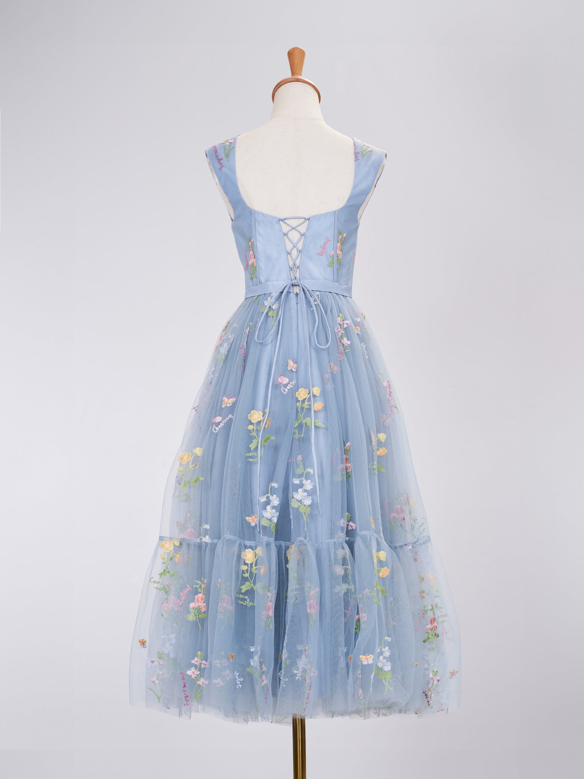 A Line Sweetheart Dusty Blue Long Prom Dress with Embroidery - Cocktail Dress - DINIBLO 