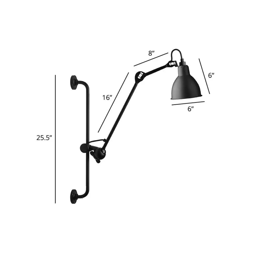 Adjustable Arm Loft Style Metal Wall Mount Reading Light with Shaded Head -  - DINIBLO 