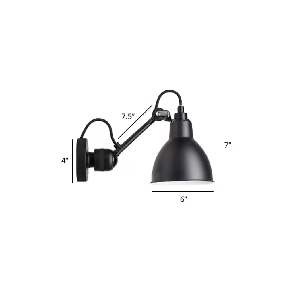 Adjustable Arm Loft Style Metal Wall Mount Reading Light with Shaded Head -  - DINIBLO 