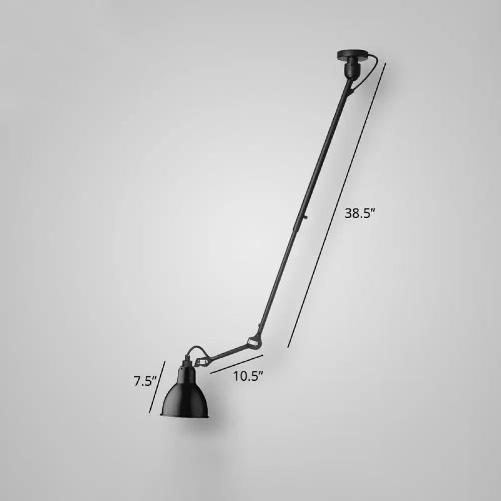 Adjustable Arm Loft Style Metal Wall Mount Reading Light with Shaded Head -  - DINIBLO 