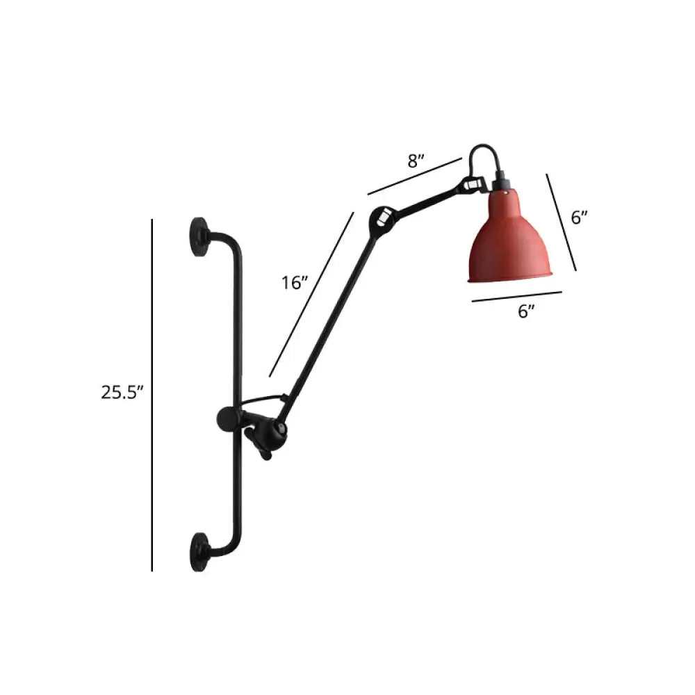 Adjustable Arm Loft Style Metal Wall Mount Reading Light with Shaded Head -  - DINIBLO 