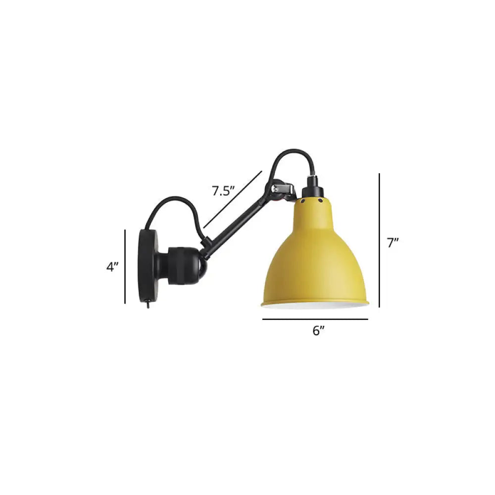 Adjustable Arm Loft Style Metal Wall Mount Reading Light with Shaded Head -  - DINIBLO 