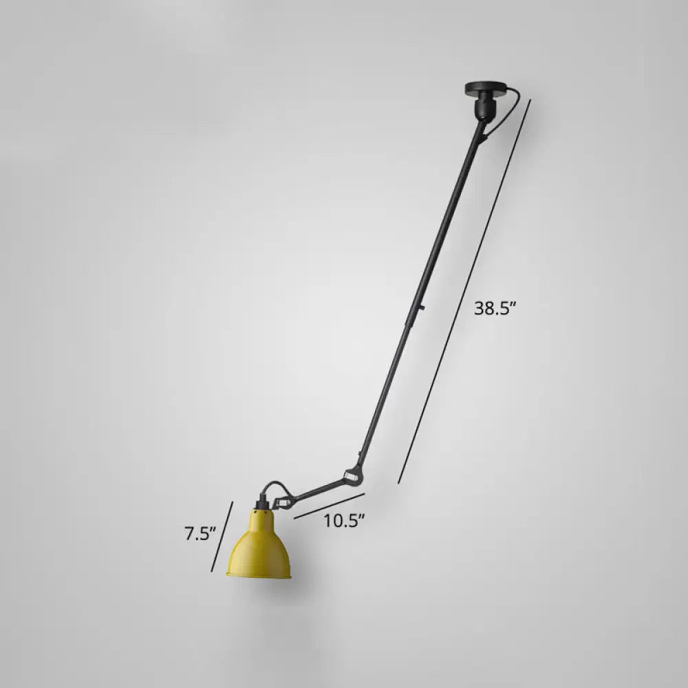 Adjustable Arm Loft Style Metal Wall Mount Reading Light with Shaded Head -  - DINIBLO 