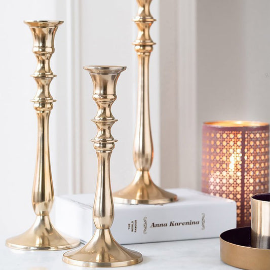 Bamboo Shape Metal Gold Candle Holder - Home Decor > Candle holders & Lanterns > Candles & Candle holders - DINIBLO 