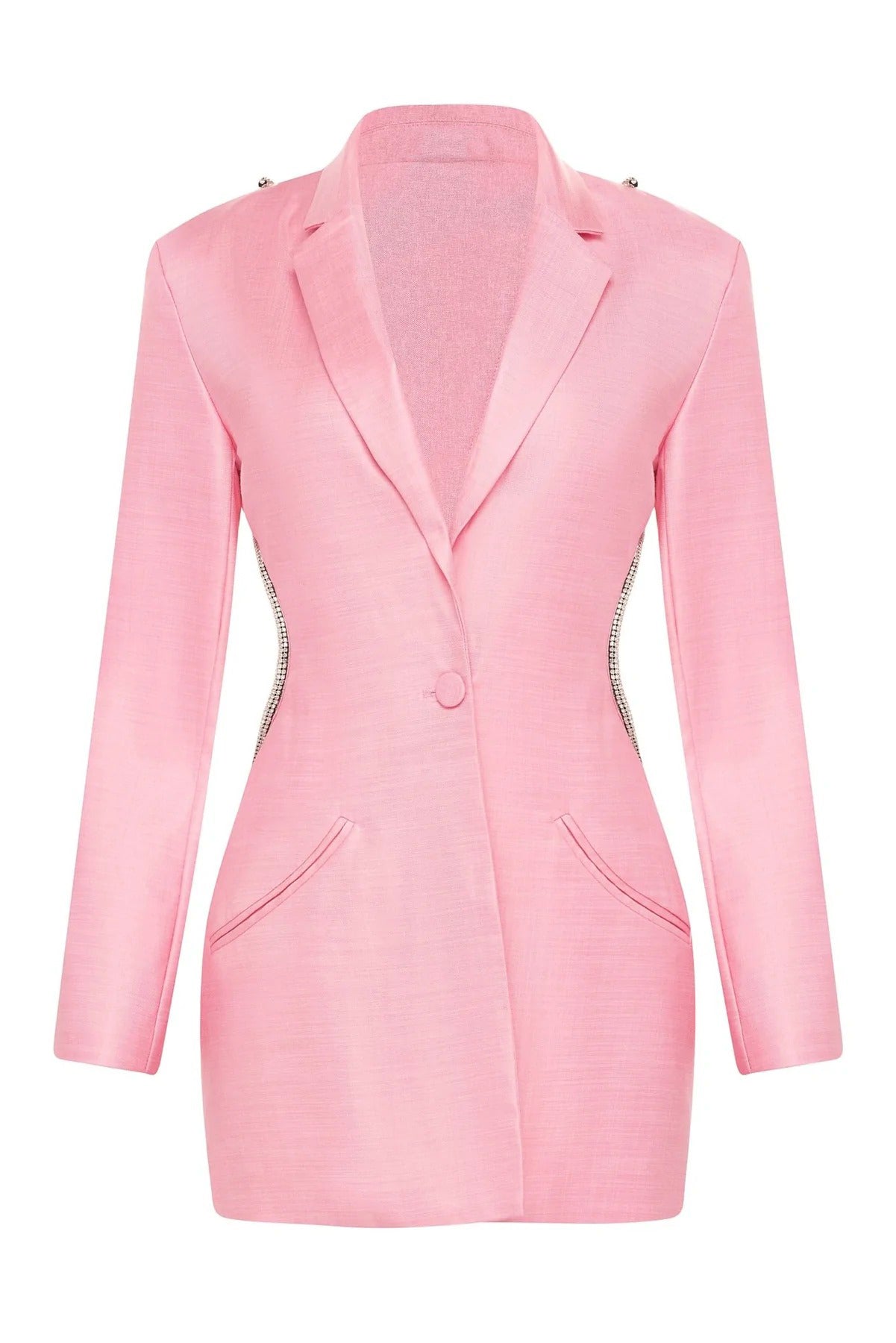 Pink Backless Diamond Blazer -  - DINIBLO 