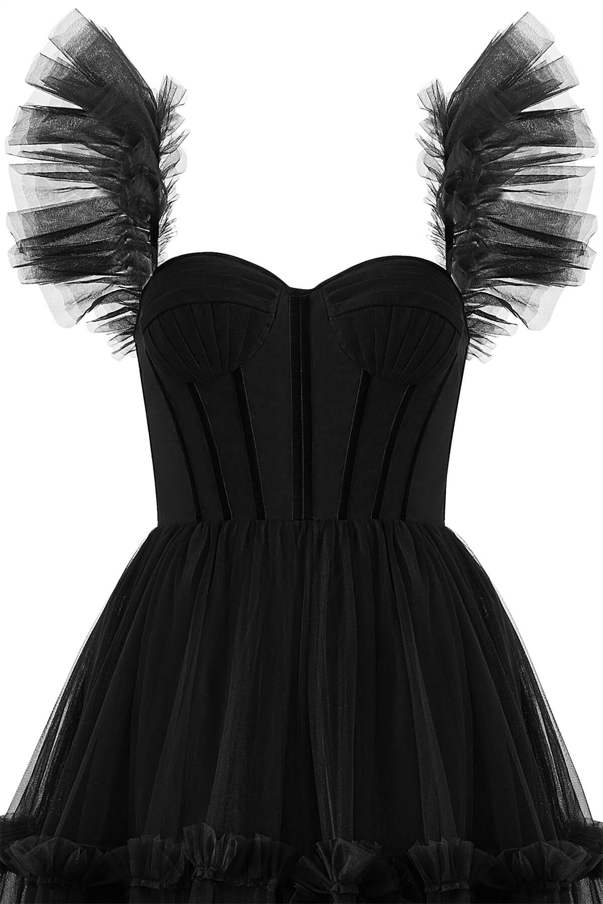 Katalina |A-Line Corset Ruffled Tulle Prom Dress - Prom Dresses - DINIBLO 