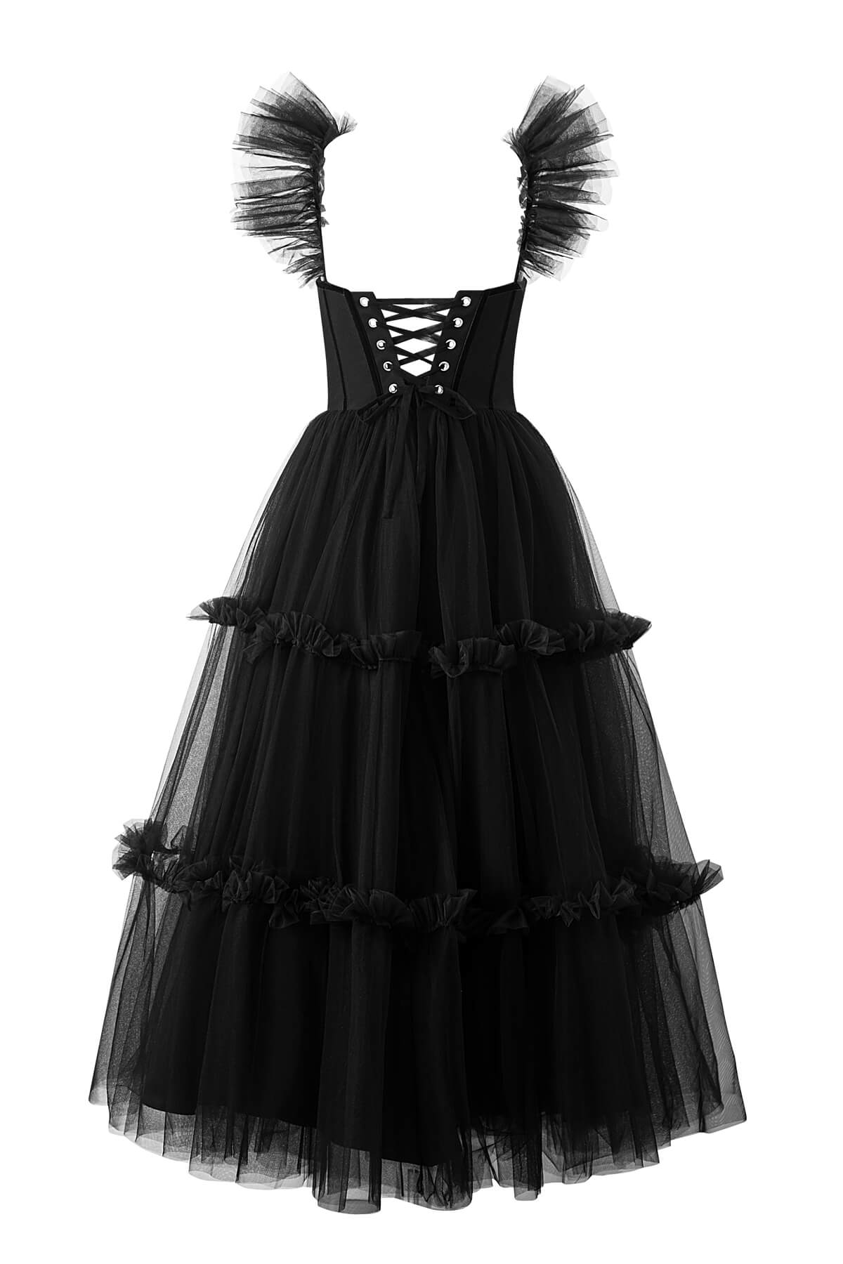 Katalina |A-Line Corset Ruffled Tulle Prom Dress - Prom Dresses - DINIBLO 