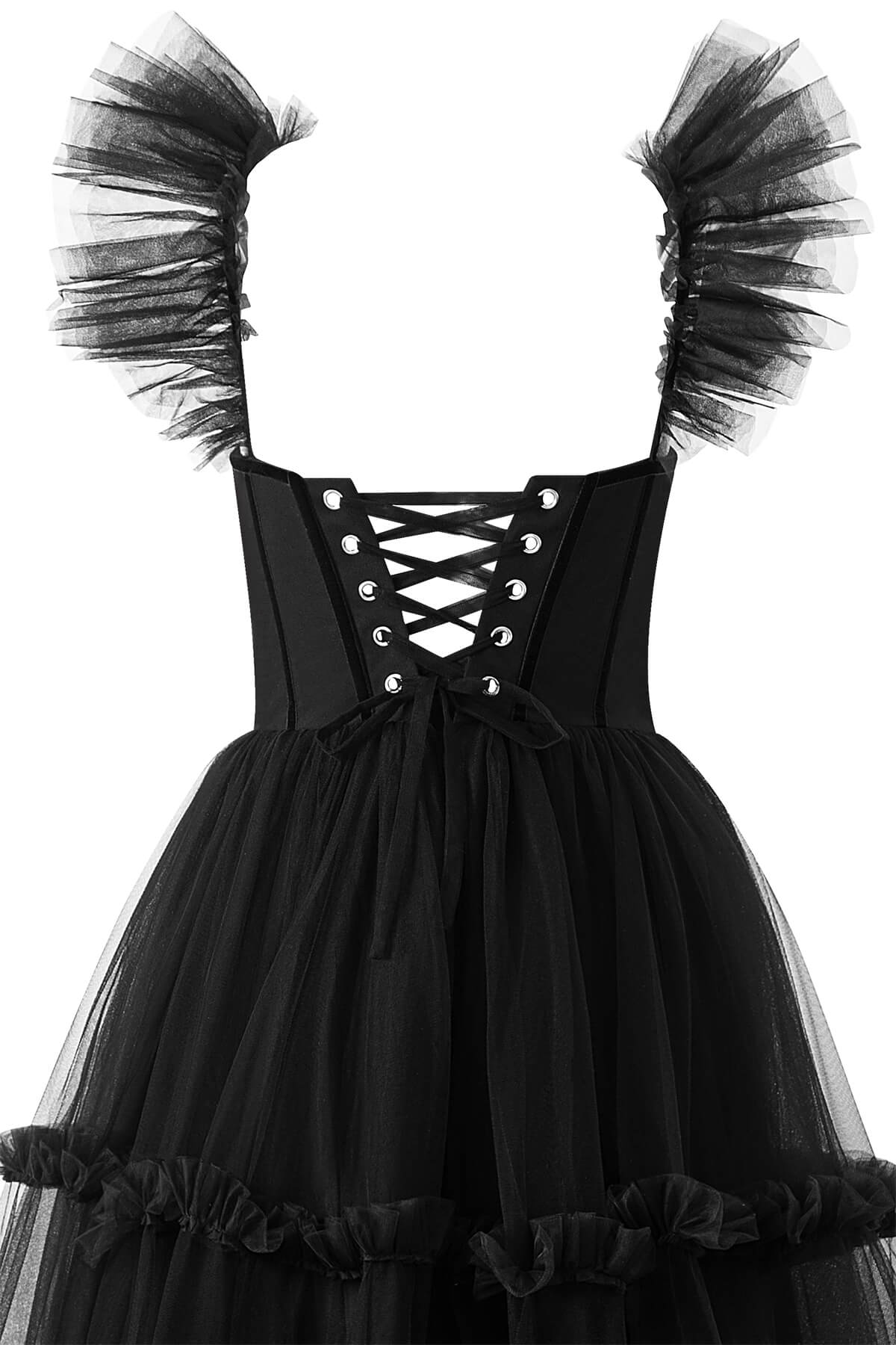 Katalina |A-Line Corset Ruffled Tulle Prom Dress - Prom Dresses - DINIBLO 