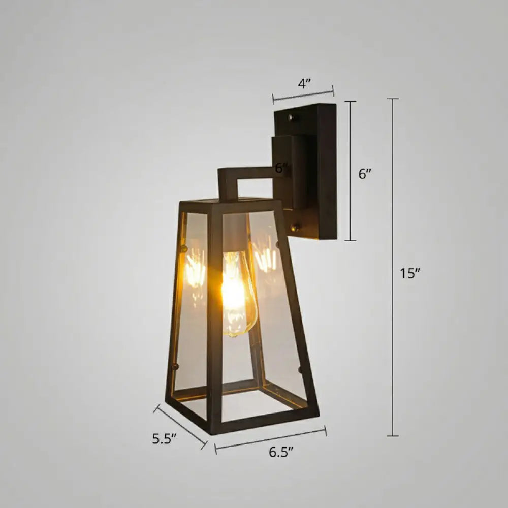 Black Shaded Glass Wall Lamp: Simplicity in Single Restaurant Lighting Fixture -  - DINIBLO 