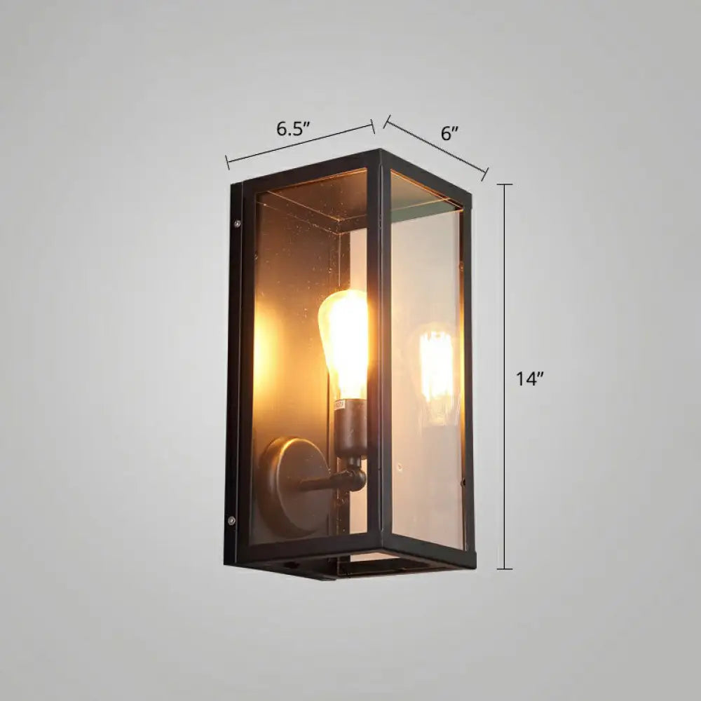 Black Shaded Glass Wall Lamp: Simplicity in Single Restaurant Lighting Fixture -  - DINIBLO 