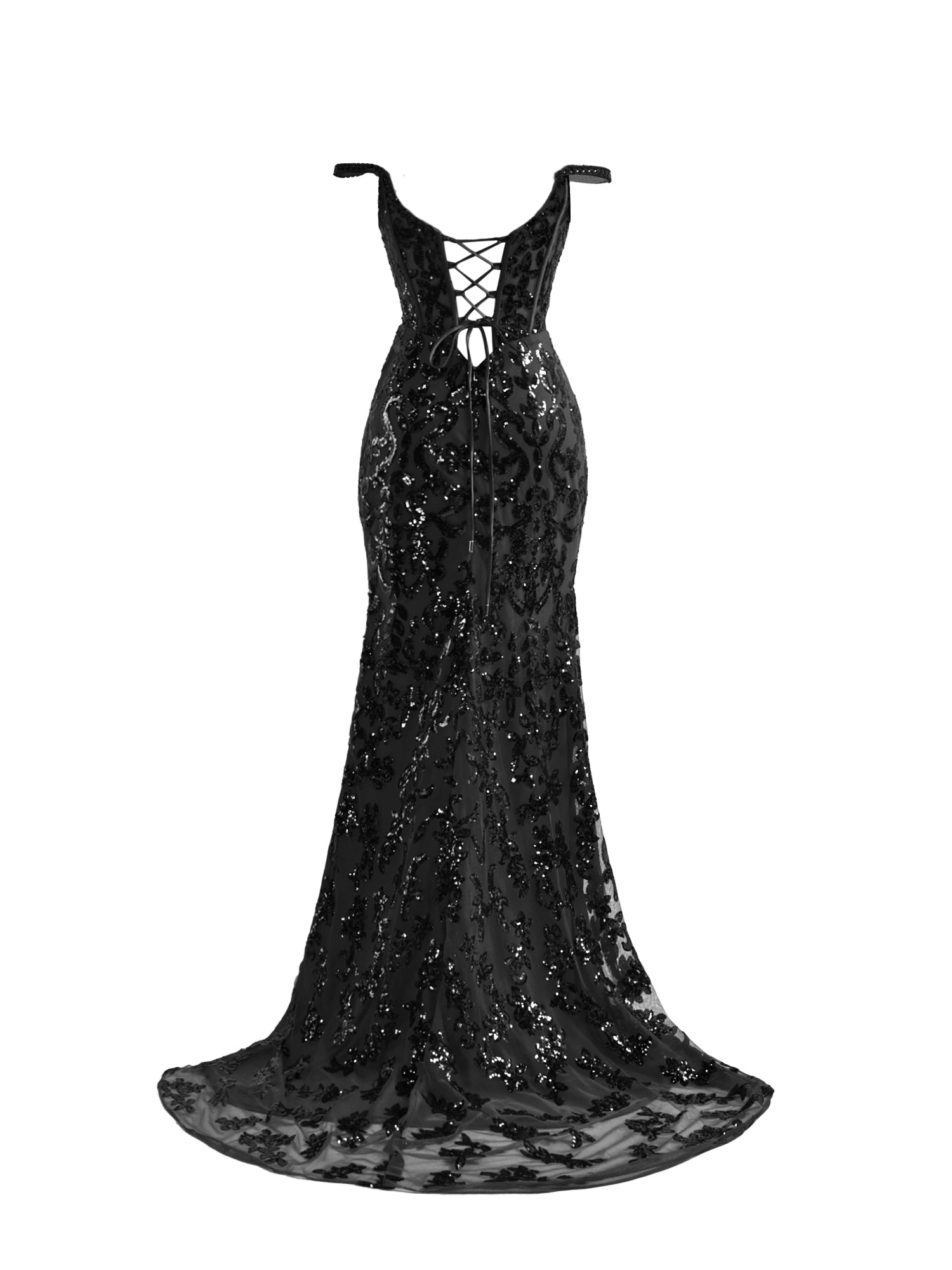 Erryn | Black Sheath Sequins Long Prom Dress with Slit - Prom Dress - DINIBLO 