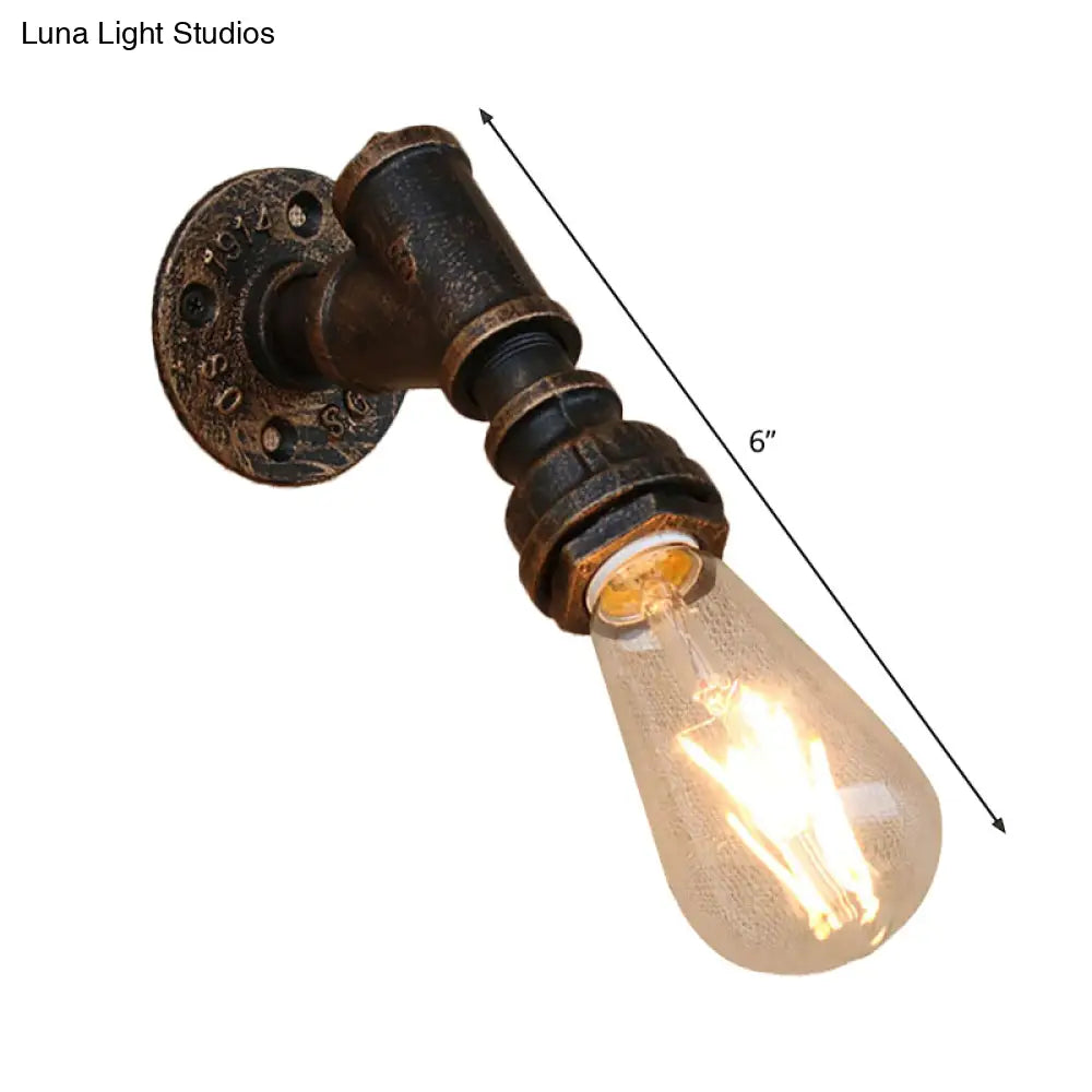 Bronze Metal Wall Mount Light with Naked Bulb Design - Single Industrial Lighting Fixture -  - DINIBLO 