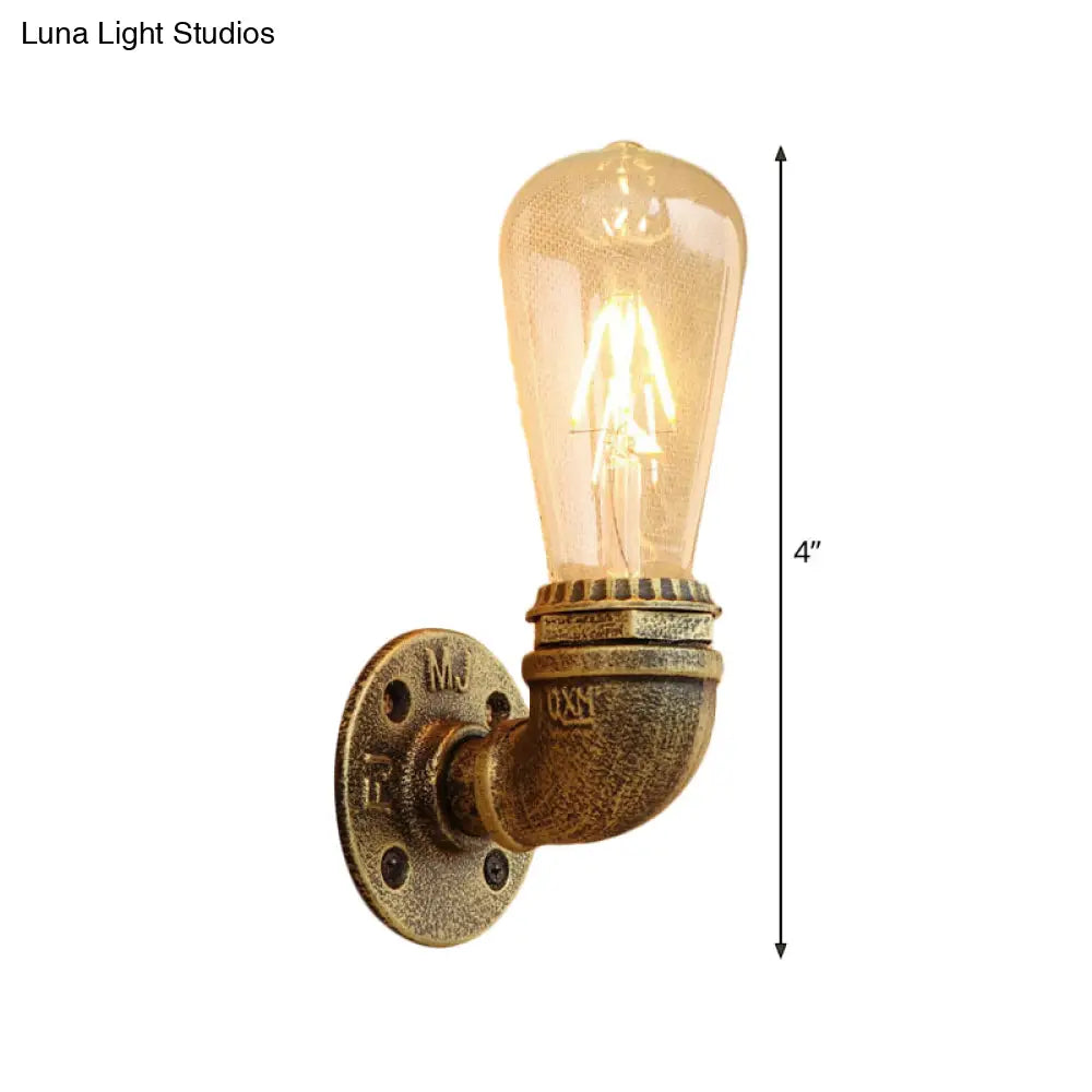 Bronze Metal Wall Mount Light with Naked Bulb Design - Single Industrial Lighting Fixture -  - DINIBLO 