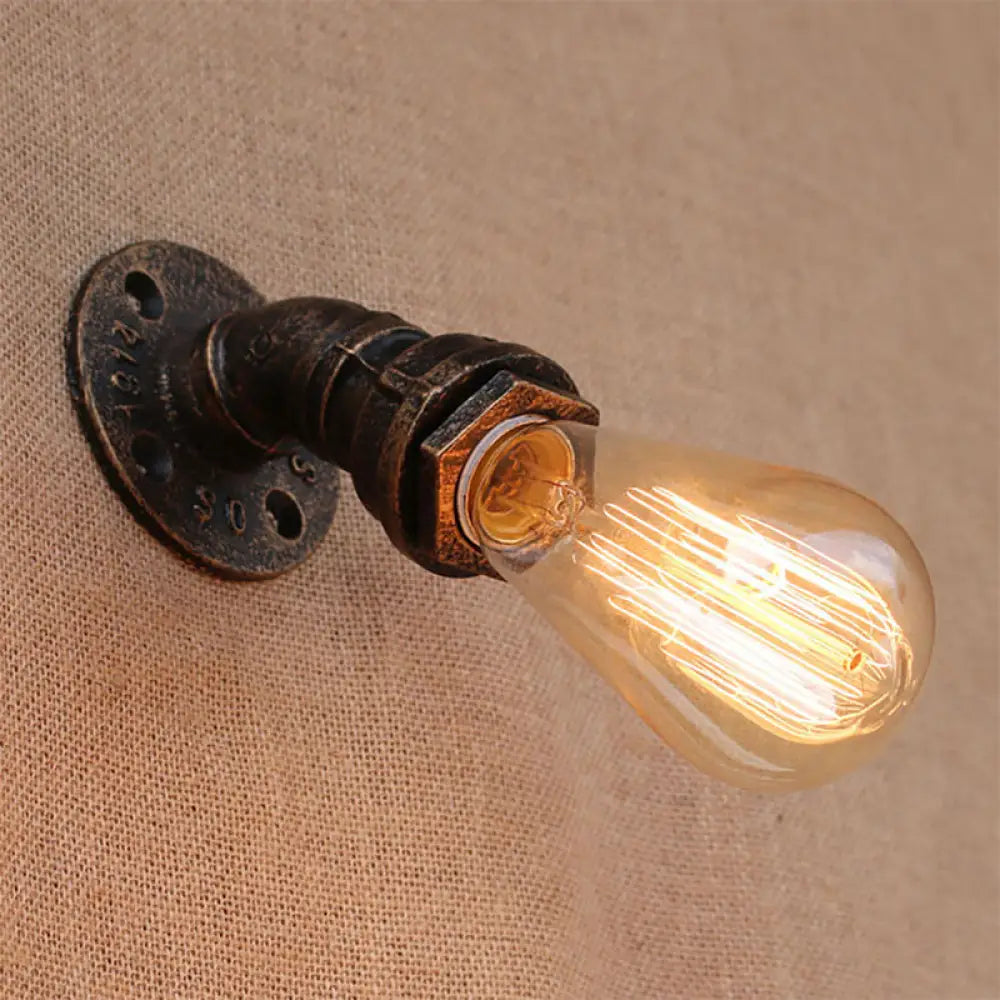 Bronze Metal Wall Mount Light with Naked Bulb Design - Single Industrial Lighting Fixture -  - DINIBLO 