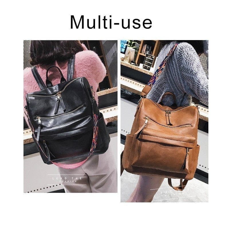 Multi Use Vegan Leather Tote Backpack -  - DINIBLO 