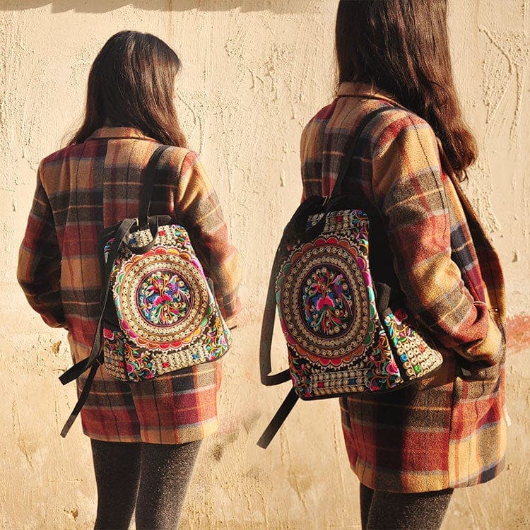 Tibet Mandala Embroidered Backpack -  - DINIBLO 